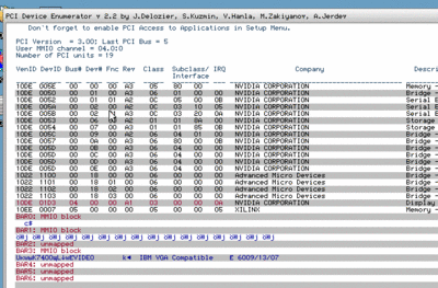 PCI device enumerator