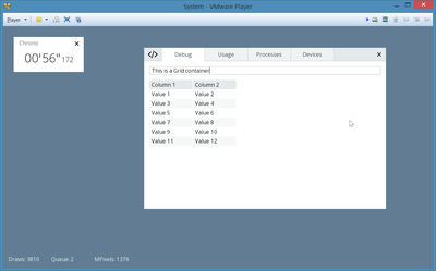 Input field<br />Dynamic grid container (with labels inside here)