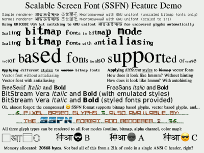 Scalable Screen Font Features Demo