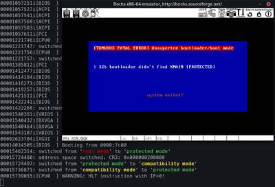 the test in 32-bit compatible mode (with a modified x86-64-bootloader from OscarAC)